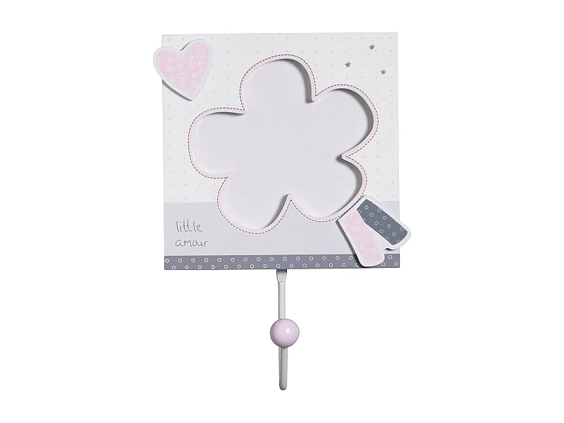 Set di 3 appendiabiti in legno rosa