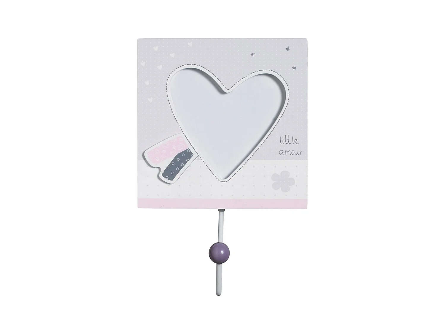 Set di 3 appendiabiti in legno rosa