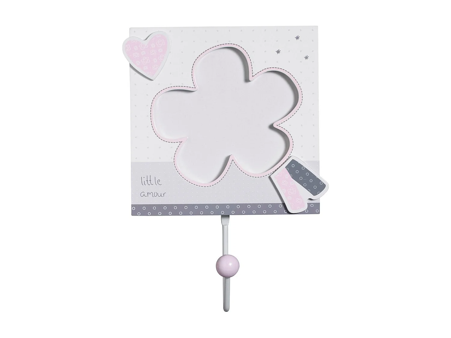 Juego de 3 percheros de madera rosa