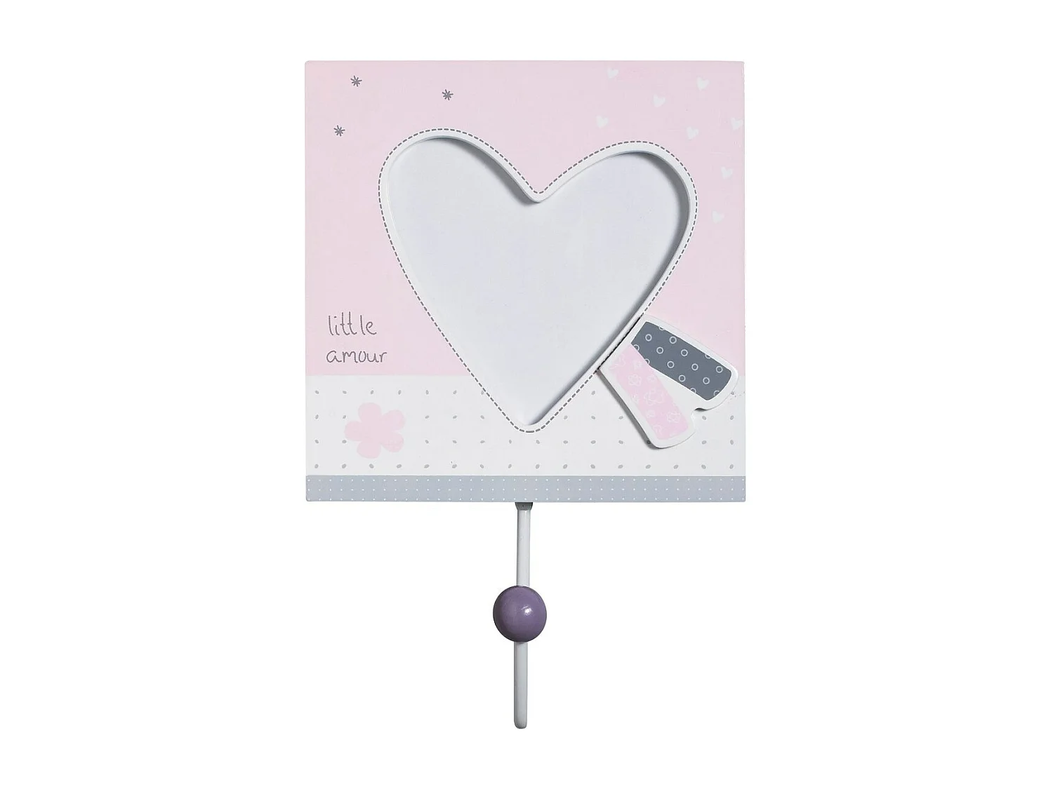 Juego de 3 percheros de madera rosa