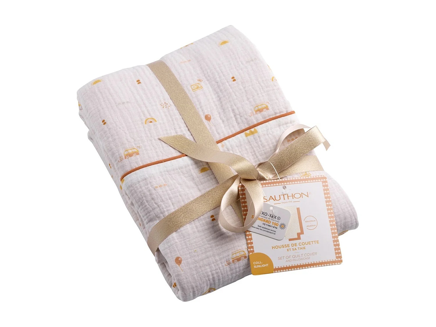 Funda nórdica 100x135cm y funda de almohada algodón blanco