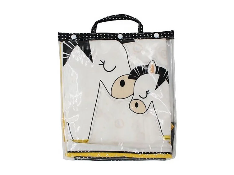 Housse de couette 100x135cm en coton blanc PLUCHE ET POMPON - Sauthon