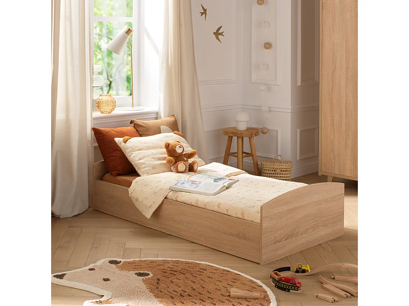 Housse de couette 100x135cm et taie d'oreiller en coton beige ORSINO - Sauthon
