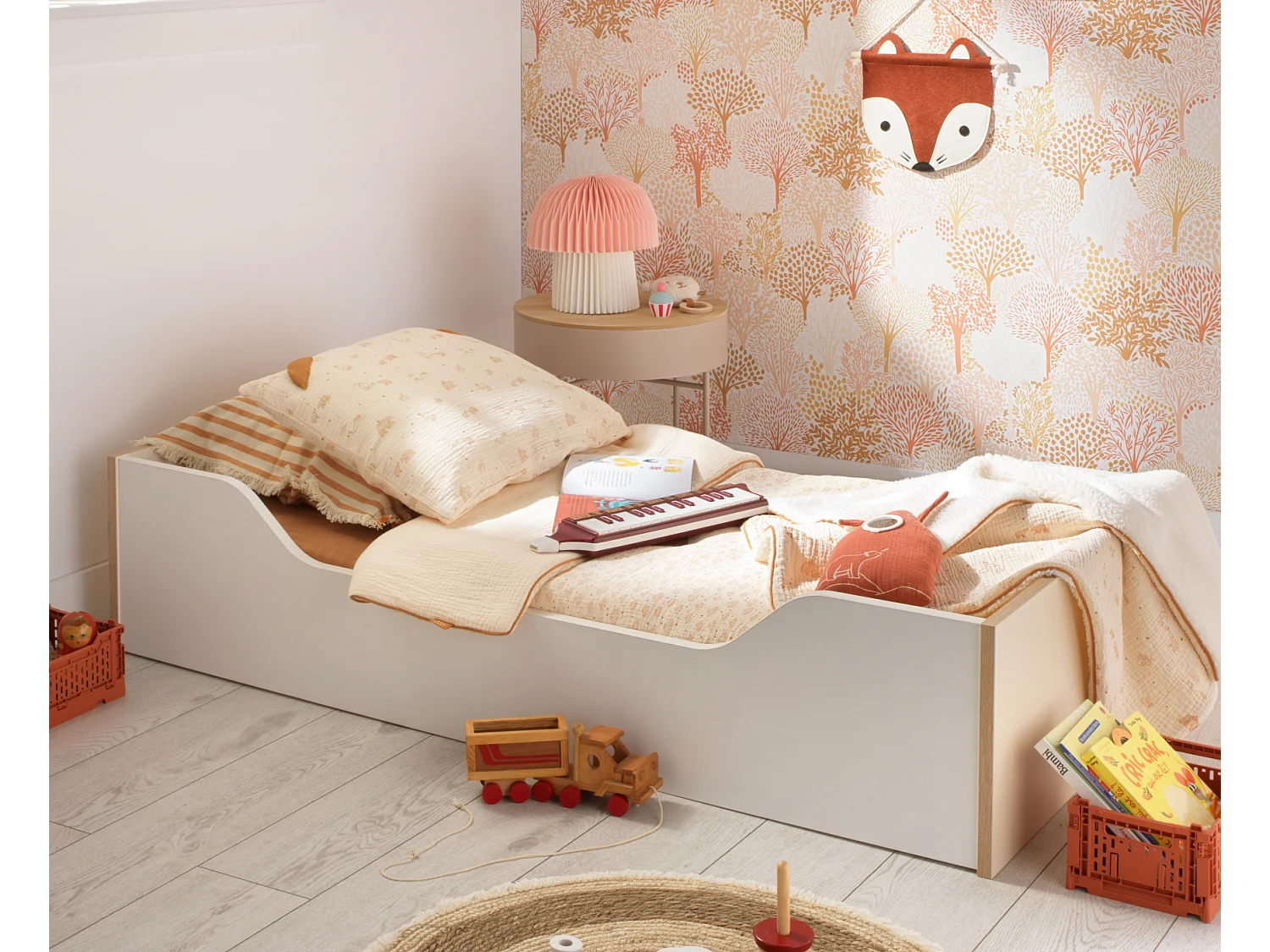 Funda nórdica de algodón beige 100x135cm y funda de almohada