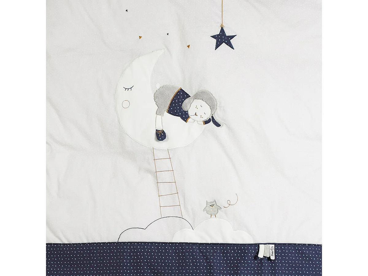 Funda nórdica 100x135cm y funda de almohada en algodón blanco