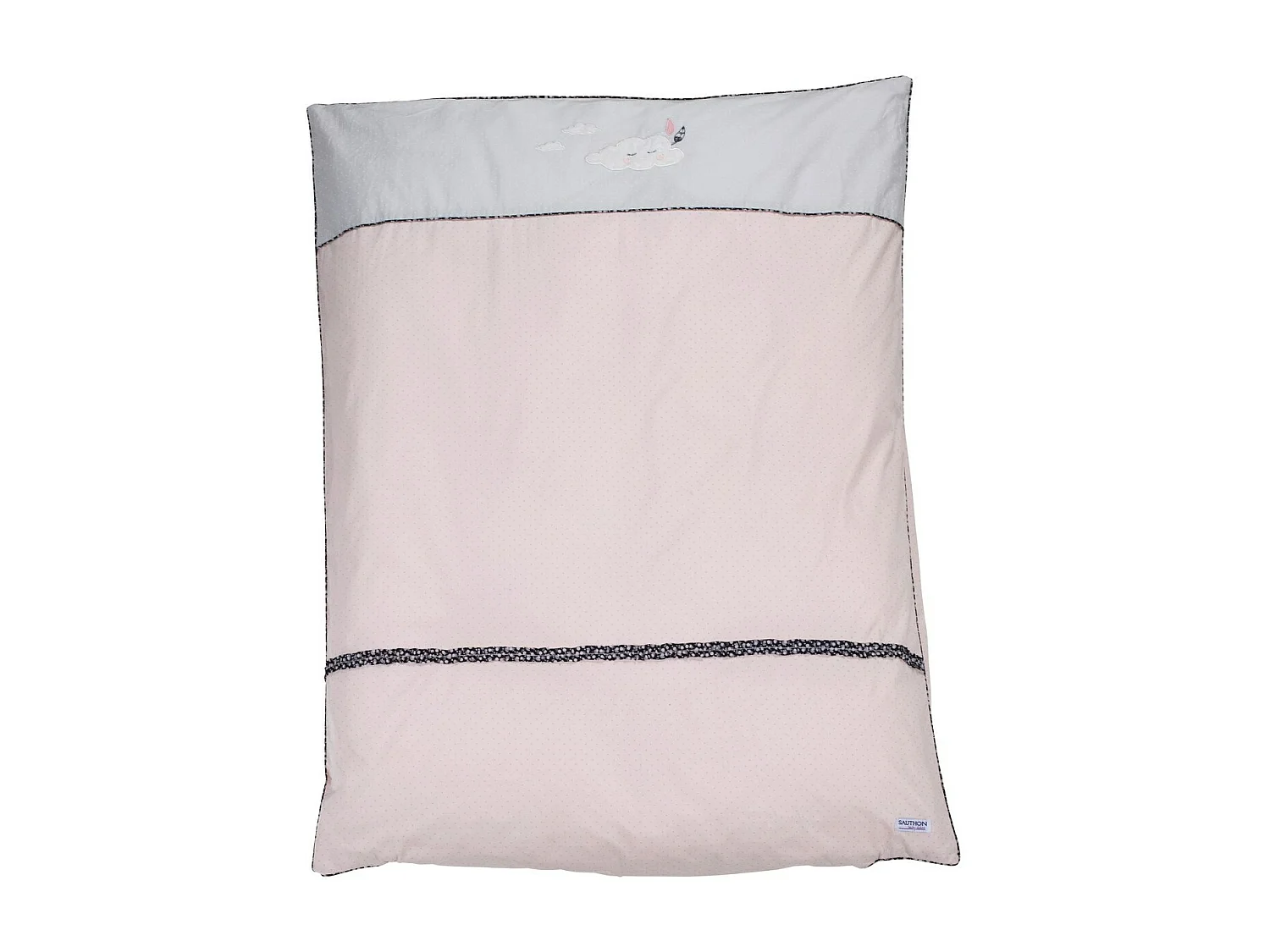 Housse de couette 100x135cm et taie en coton rose MISS FLEUR DE LUNE - Sauthon