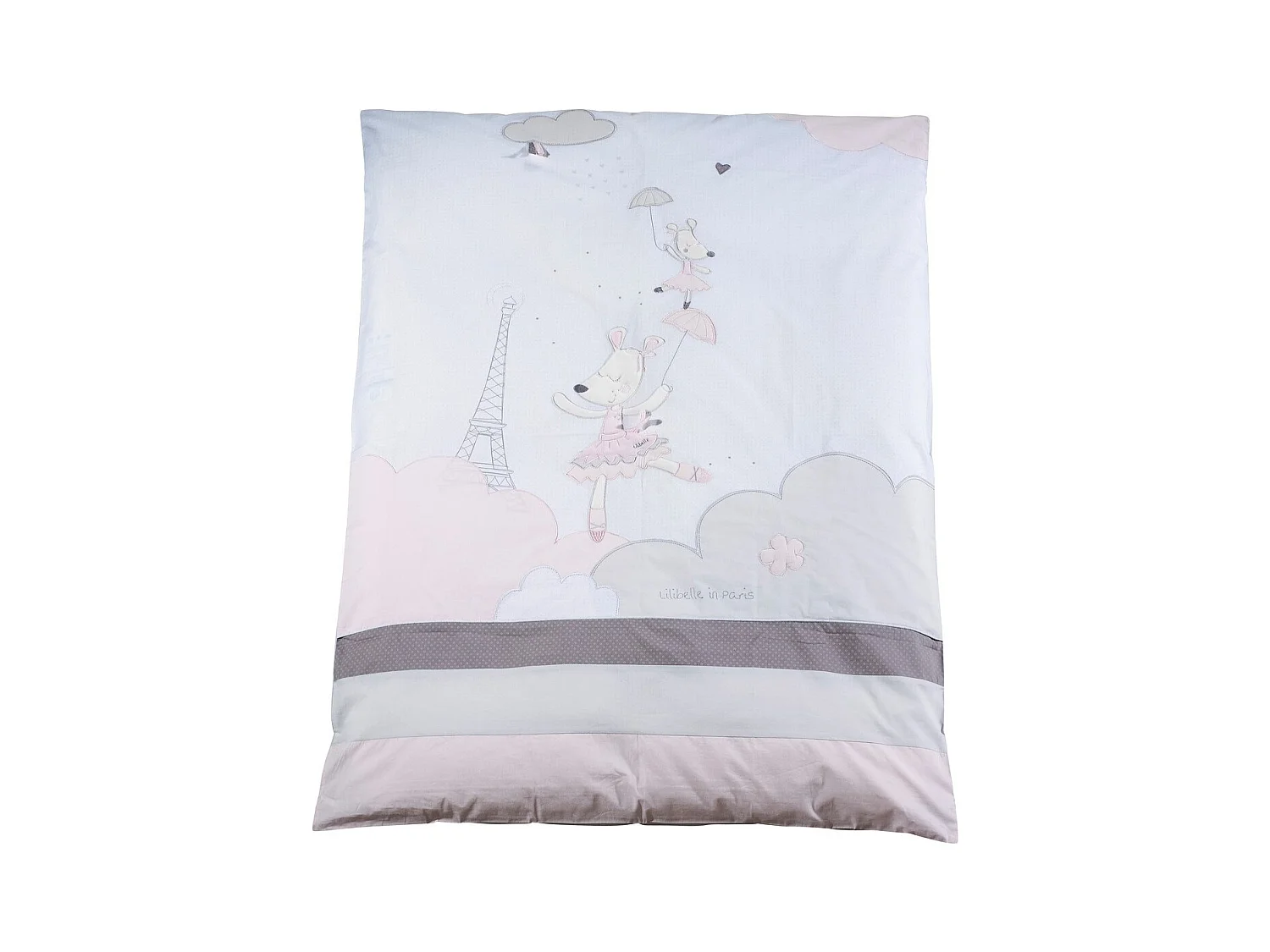 Copripiumino 100x135cm e federa in cotone bianco