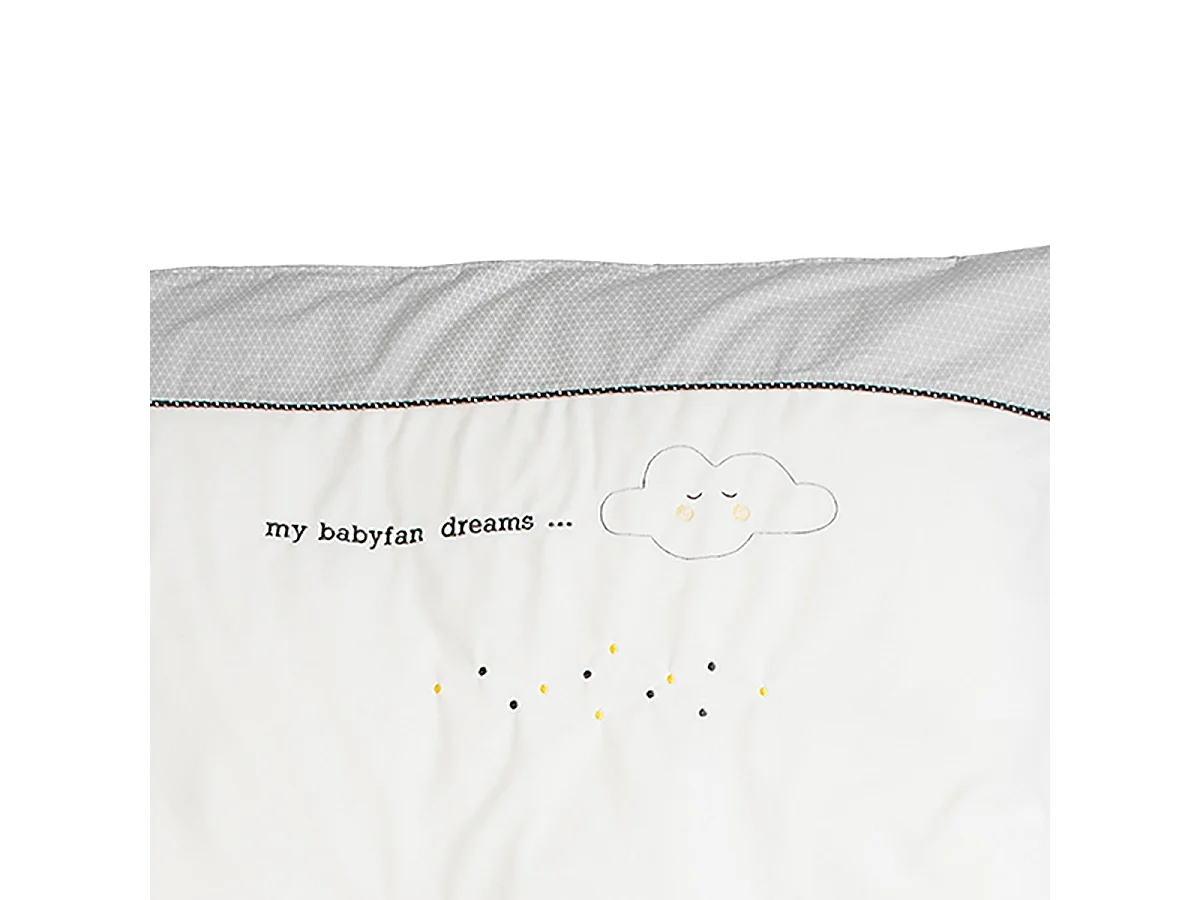 Housse de couette et taie en coton gris BABYFAN - Sauthon