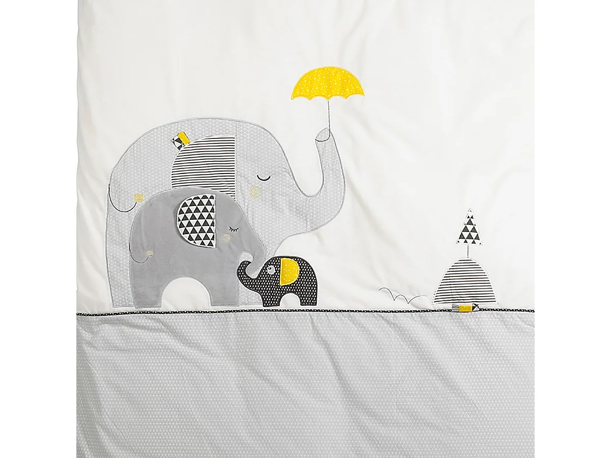 Funda nórdica y funda de almohada de algodón gris