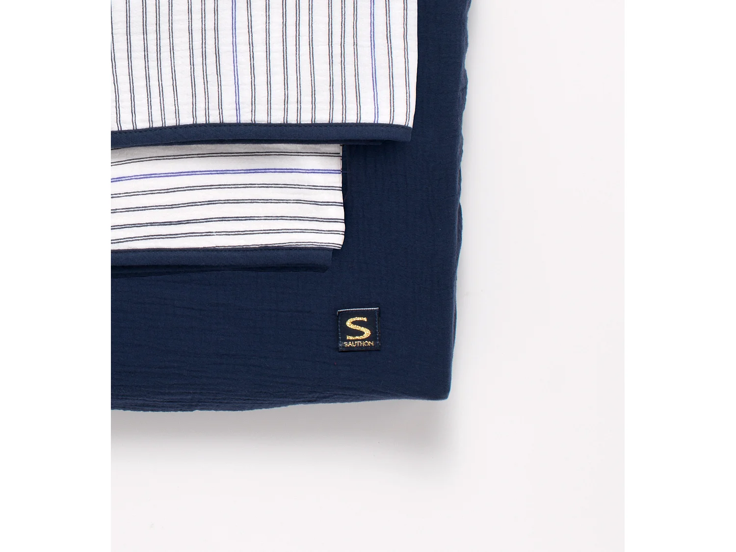 Housse de matelas à langer et linges en gaze de coton BABY SAILOR - Sauthon