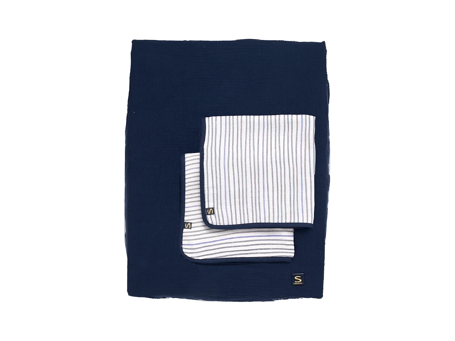 Housse de matelas à langer et linges en gaze de coton BABY SAILOR - Sauthon