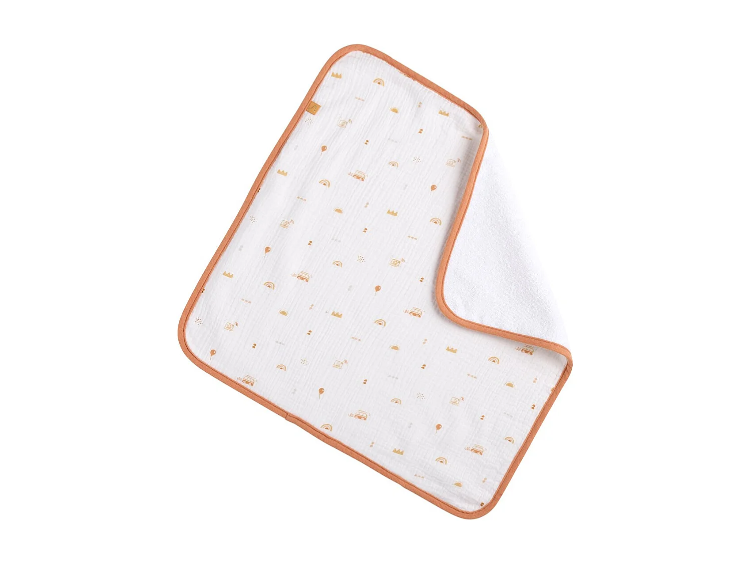 Matelas à langer 6x68x52cm et serviette coton Orange SUNLIGHT - Sauthon