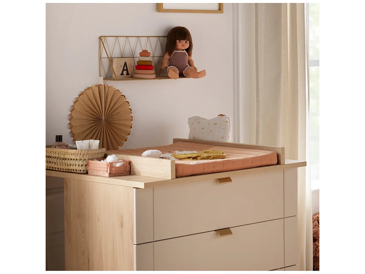 Matelas à langer 6x68x52cm et serviette coton Orange SUNLIGHT - Sauthon