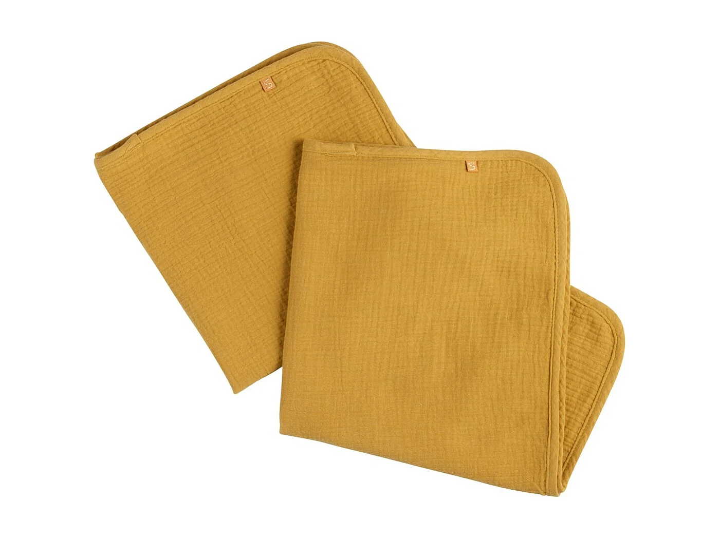 Housse de matelas à langer 52x68x6cm et langes coton moutarde SUNLIGHT - Sauthon