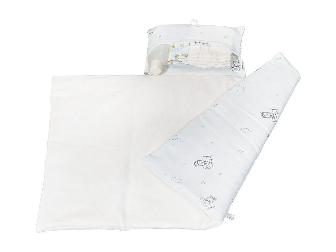 Matelas à langer nomade en coton Bio blanc LAZARE - Sauthon