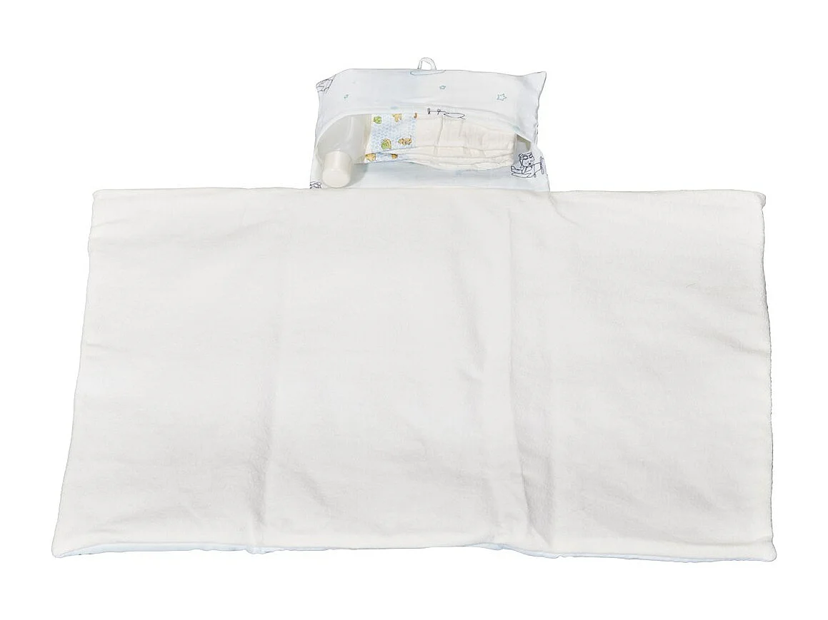 Matelas à langer nomade en coton Bio blanc LAZARE - Sauthon
