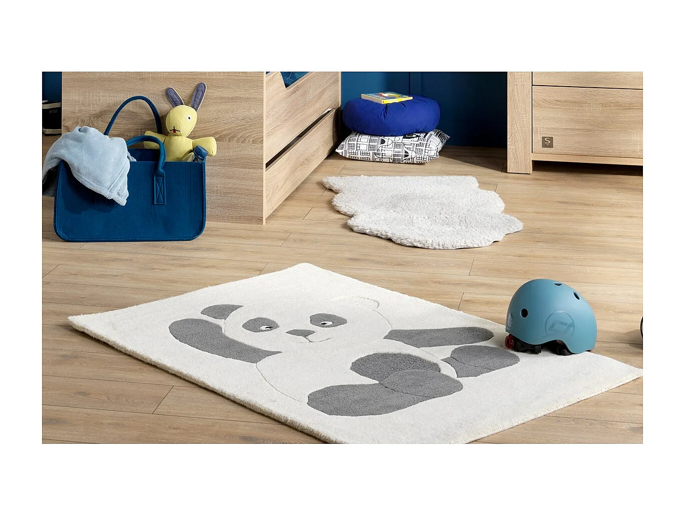 Tappeto da camera in acrilico bianco 130x90cm