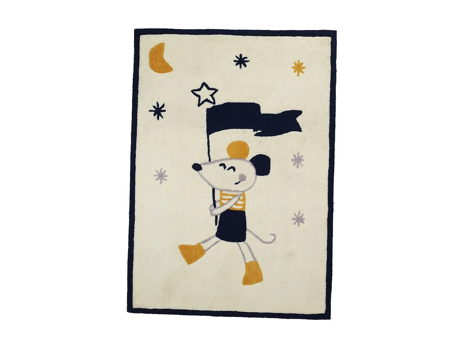 Tapis De Chambre 90x17cm en acrylique blanc HELLO - Sauthon