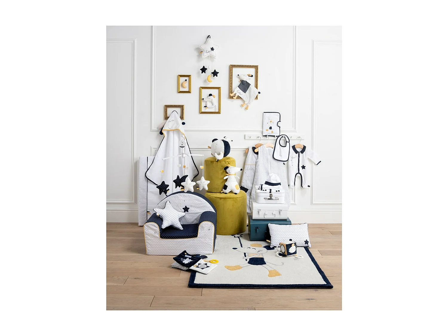 Tapis De Chambre 90x17cm en acrylique blanc HELLO - Sauthon