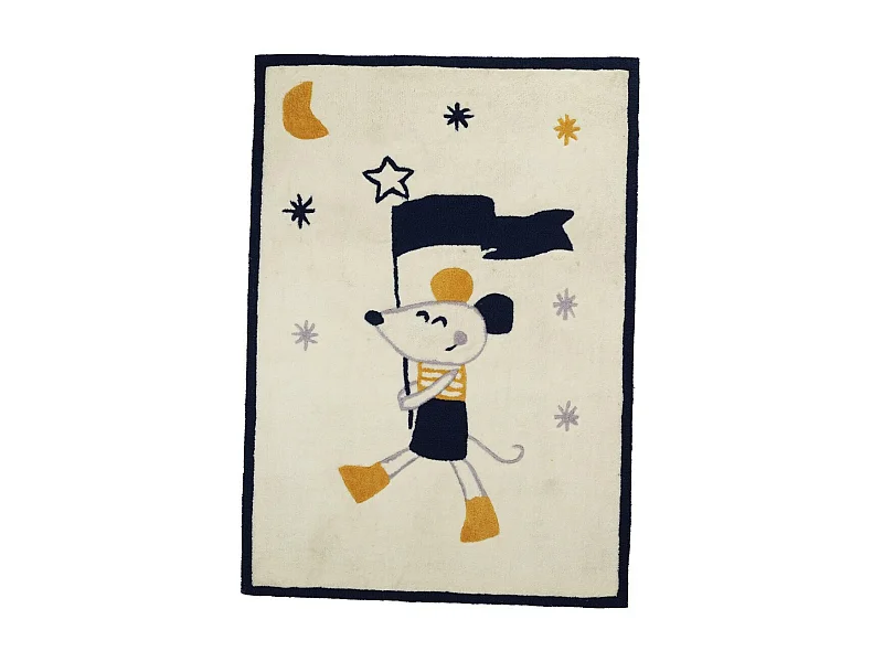 Tapis De Chambre 90x17cm en acrylique blanc HELLO - Sauthon