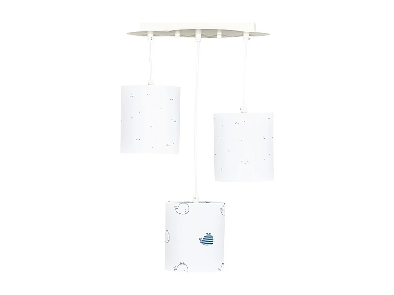 Suspension lumineuse en coton blanc BLUE BALEINE - Sauthon