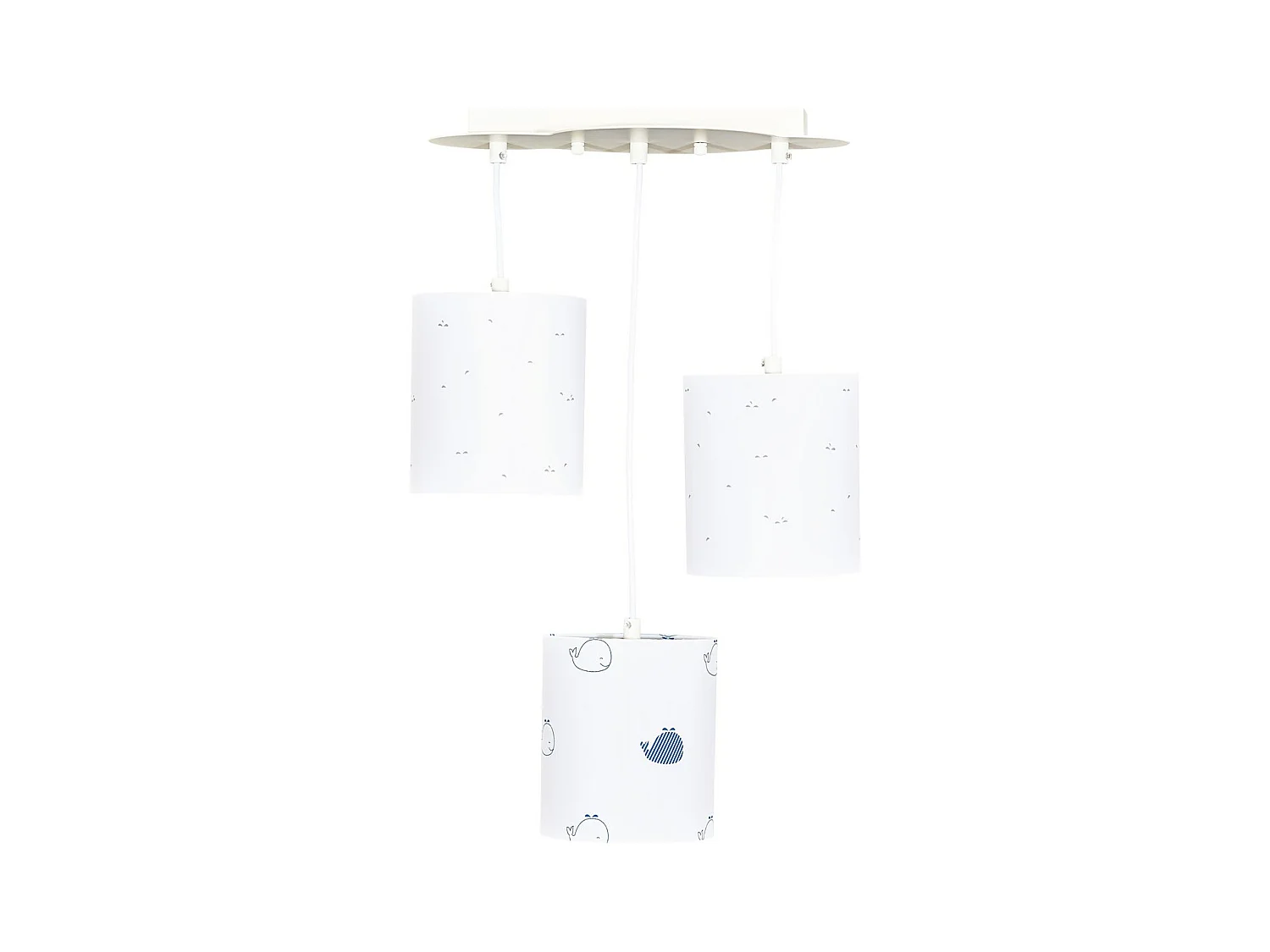 Suspension lumineuse en coton blanc BLUE BALEINE - Sauthon