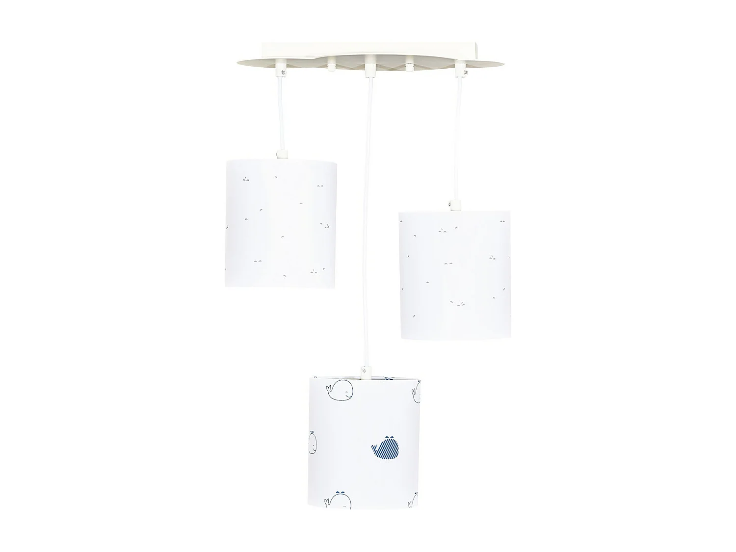 Suspension lumineuse en coton blanc BLUE BALEINE - Sauthon