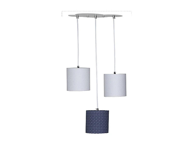 Lampada a sospensione a soffitto Trio in cotone grigio
