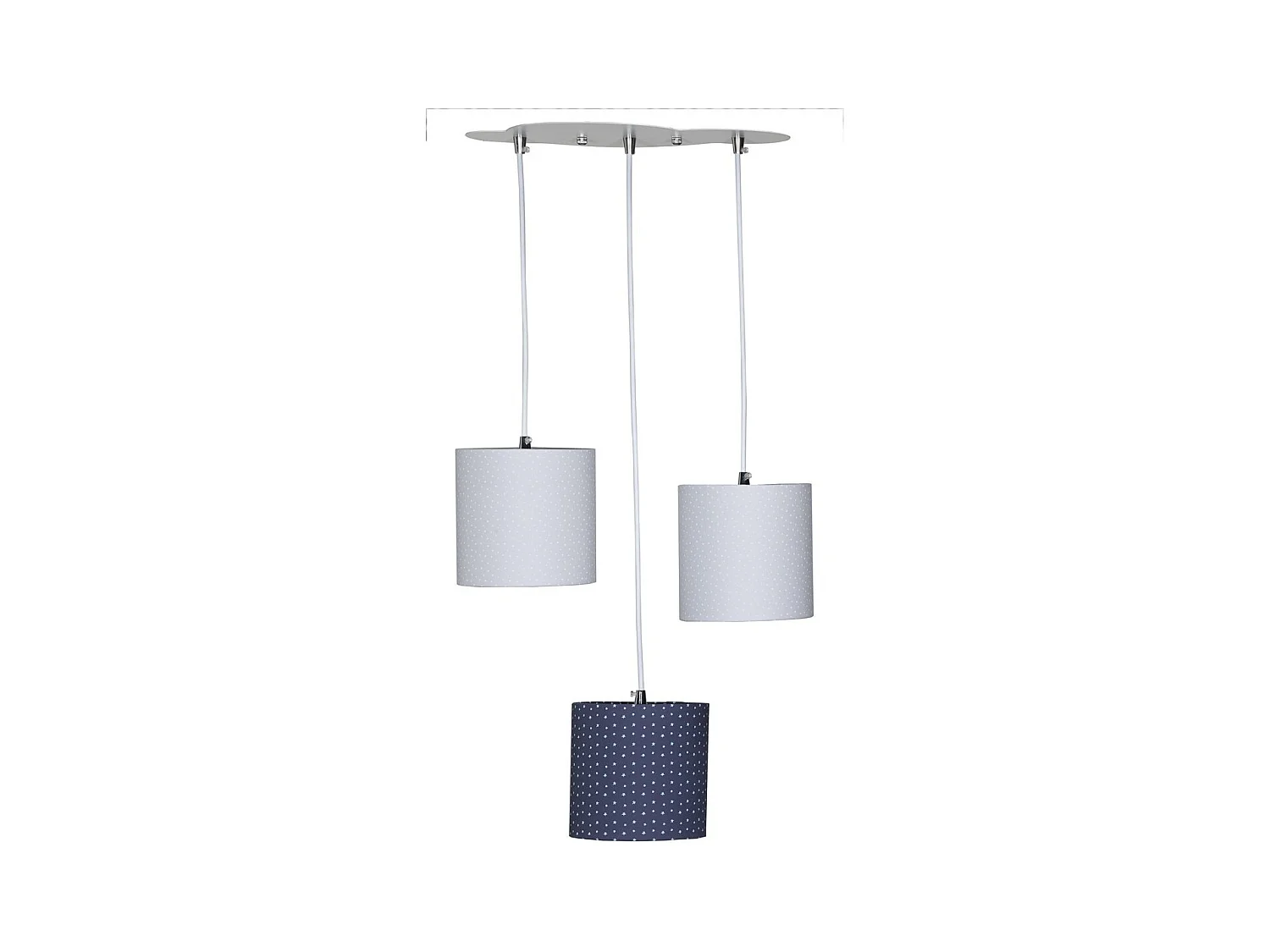 Suspension Lumineuse Trio Plafonnier en coton gris MERLIN - Sauthon