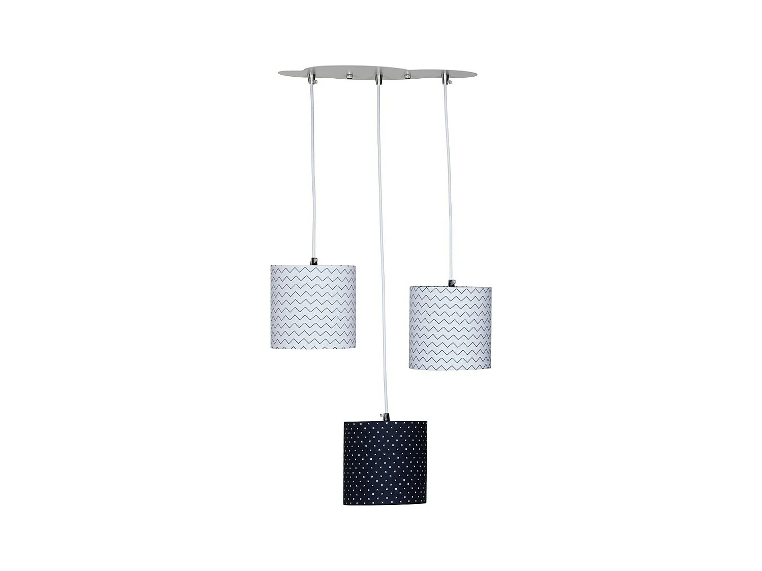 Suspension Lumineuse Trio Plafonnier en coton blanc HELLO - Sauthon