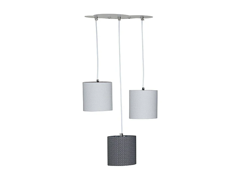 Lampada a sospensione a soffitto Trio in cotone grigio