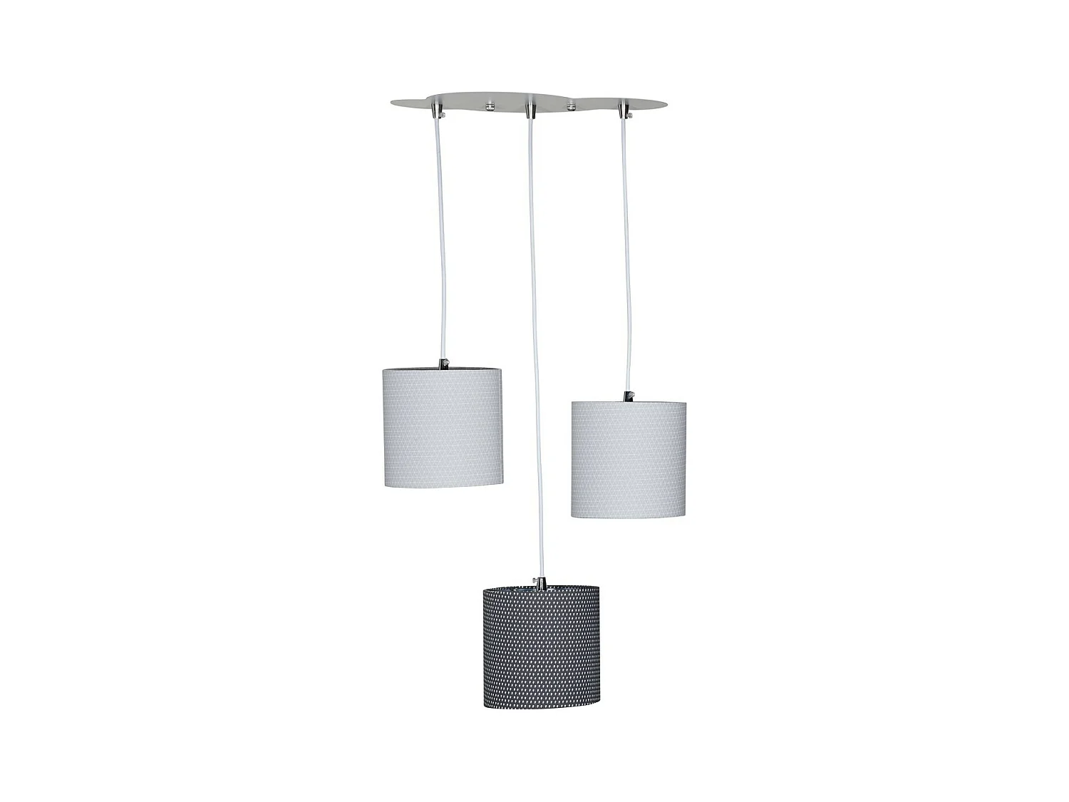 Suspension Lumineuse Trio Plafonnier en coton gris BABYFAN - Sauthon