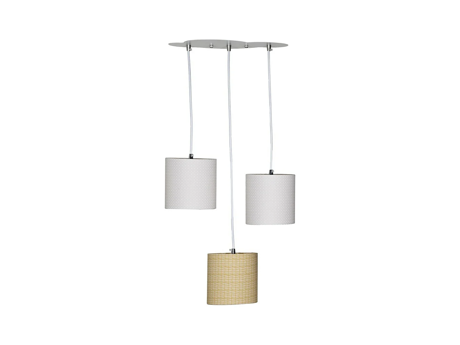 Suspension Lumineuse Trio Plafonnier en coton beige TIMOUKI - Sauthon