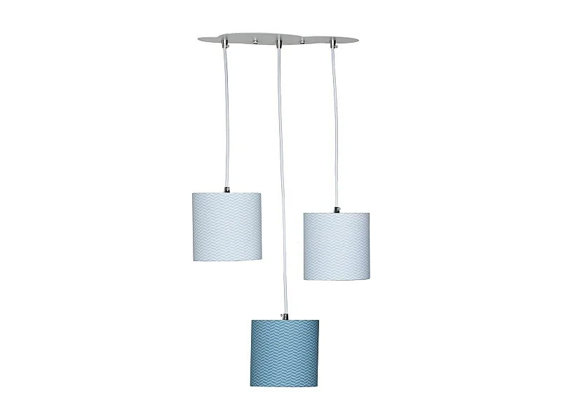 Luce a sospensione a soffitto Trio di cotone blu