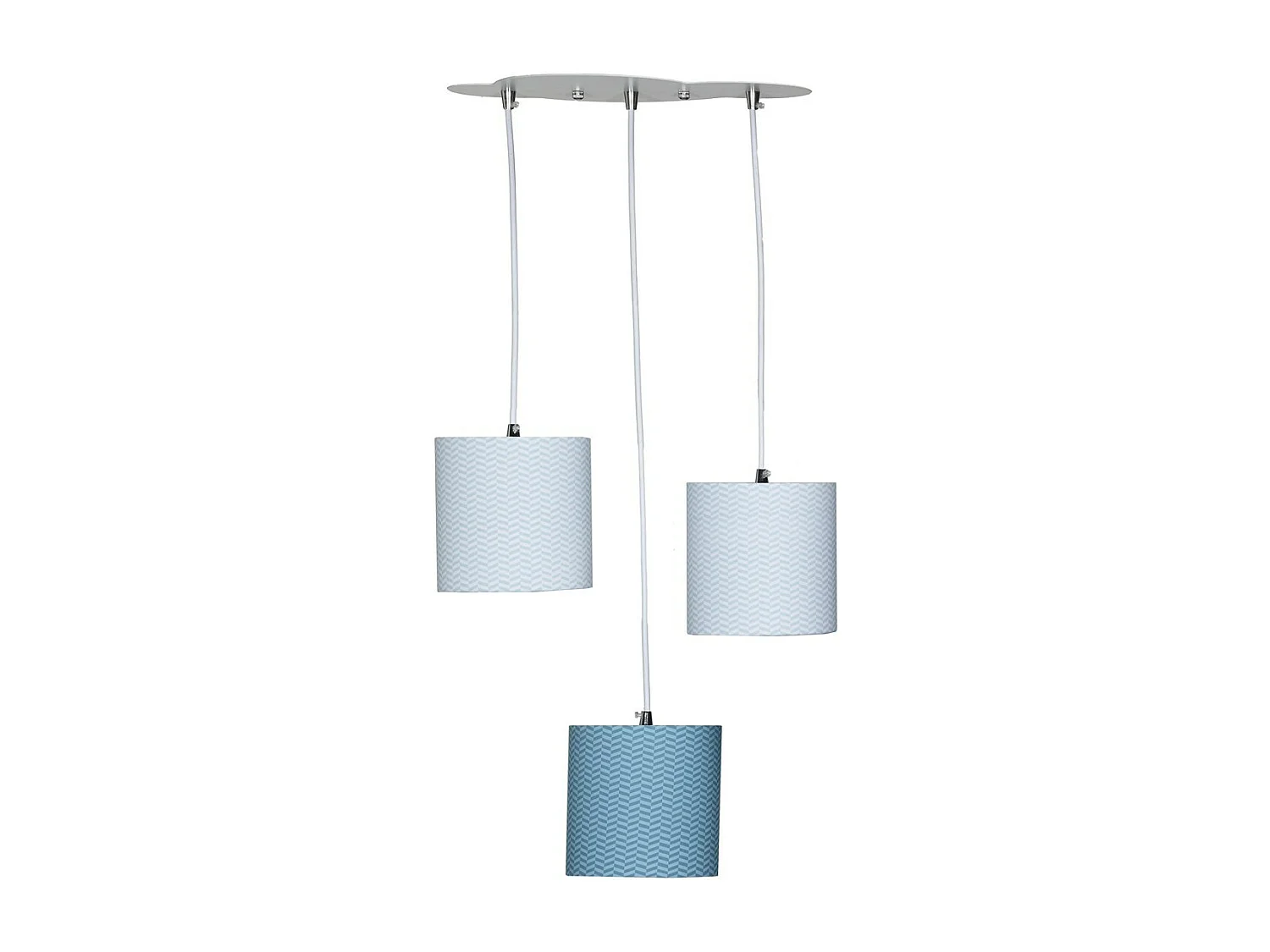 Suspension Lumineuse Trio Plafonnier en coton Bleu LAZARE - Sauthon