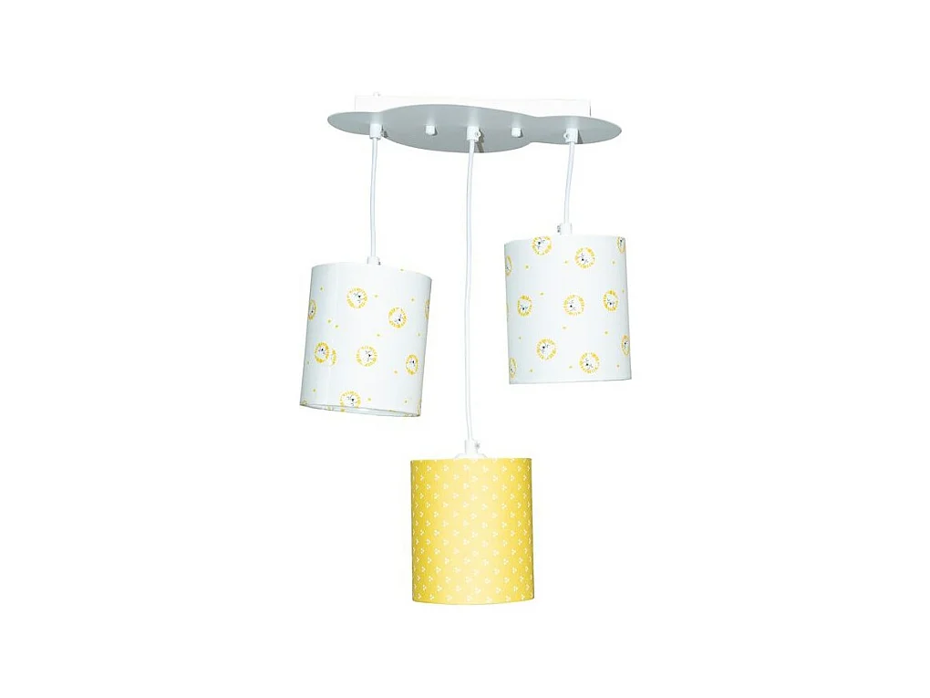 Suspension lumineuse en coton blanc PLUCHE ET POMPON - Sauthon