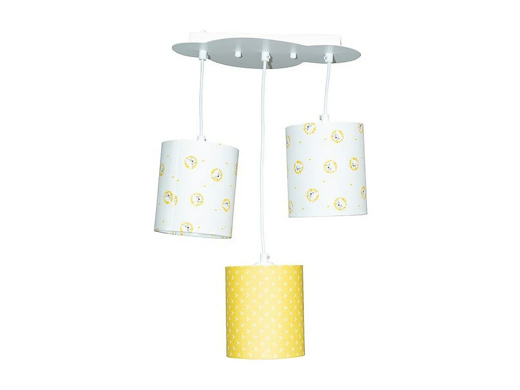 Suspension lumineuse en coton blanc PLUCHE ET POMPON - Sauthon