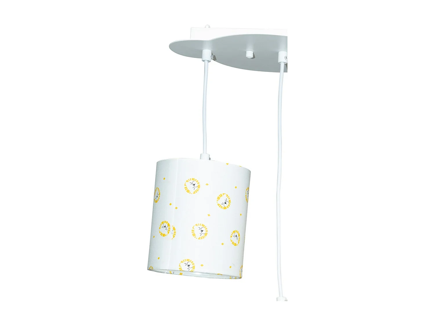 Suspension lumineuse en coton blanc PLUCHE ET POMPON - Sauthon
