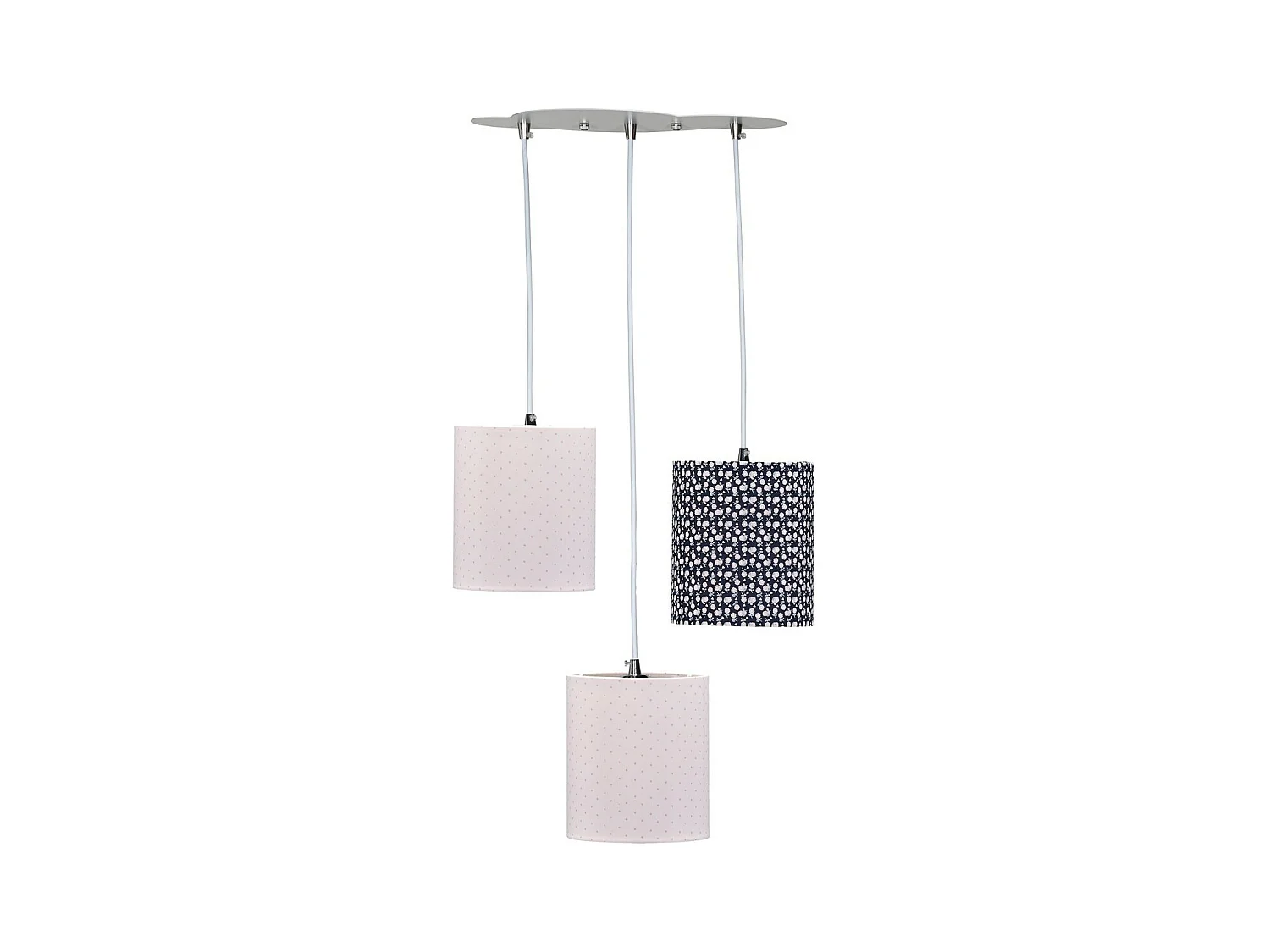 Suspension lumineuse trio plafonnier 32x32cm en coton multicolore MISS FLEUR DE LUNE - Sauthon