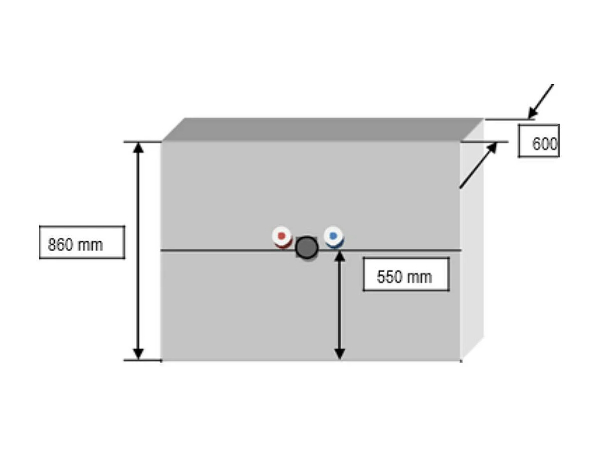 Meuble de salle de bain simple vasque bois et pierre 2 portes - HANOÏ