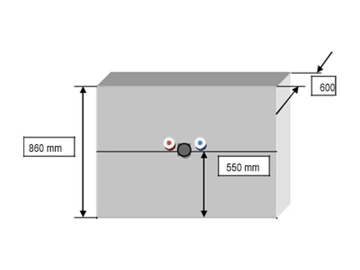 Meuble de salle de bain simple vasque bois et pierre 2 portes - HANOÏ