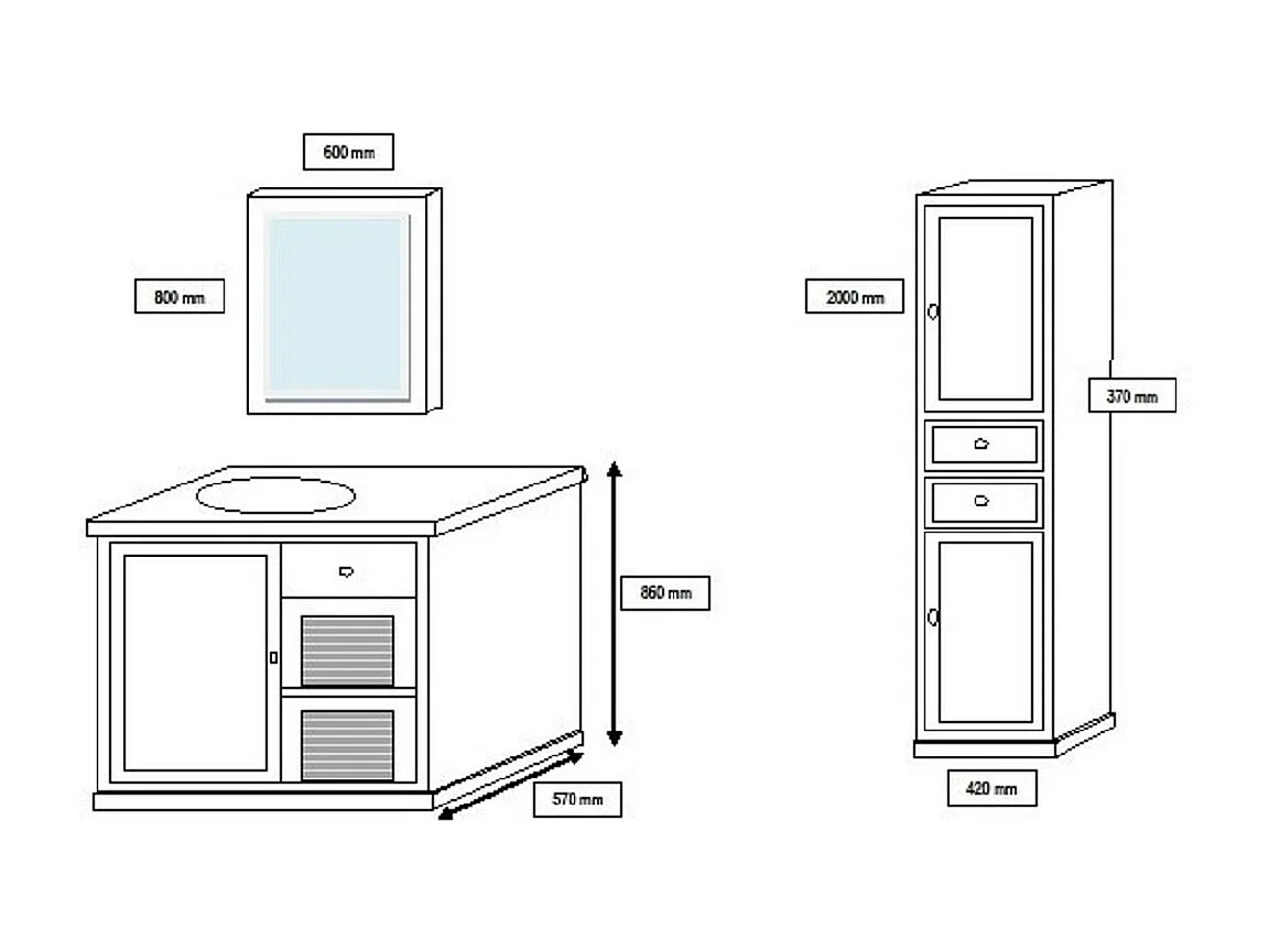 Meuble de salle de bain simple vasque chêne blanchi et pierre L90 - VÉRONE