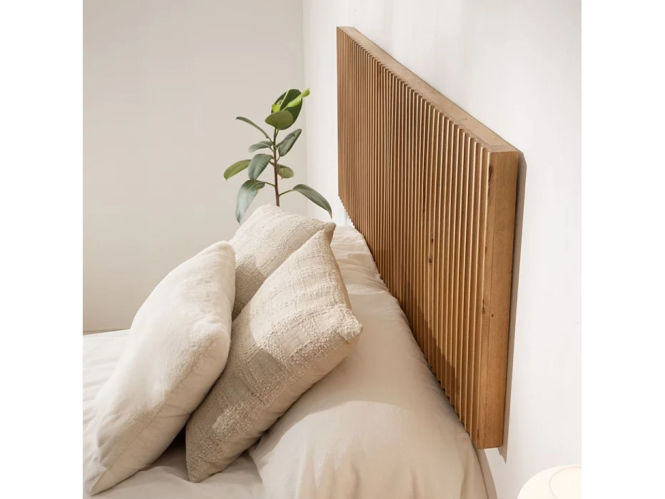Tête de lit en bois massif naturel 165x55