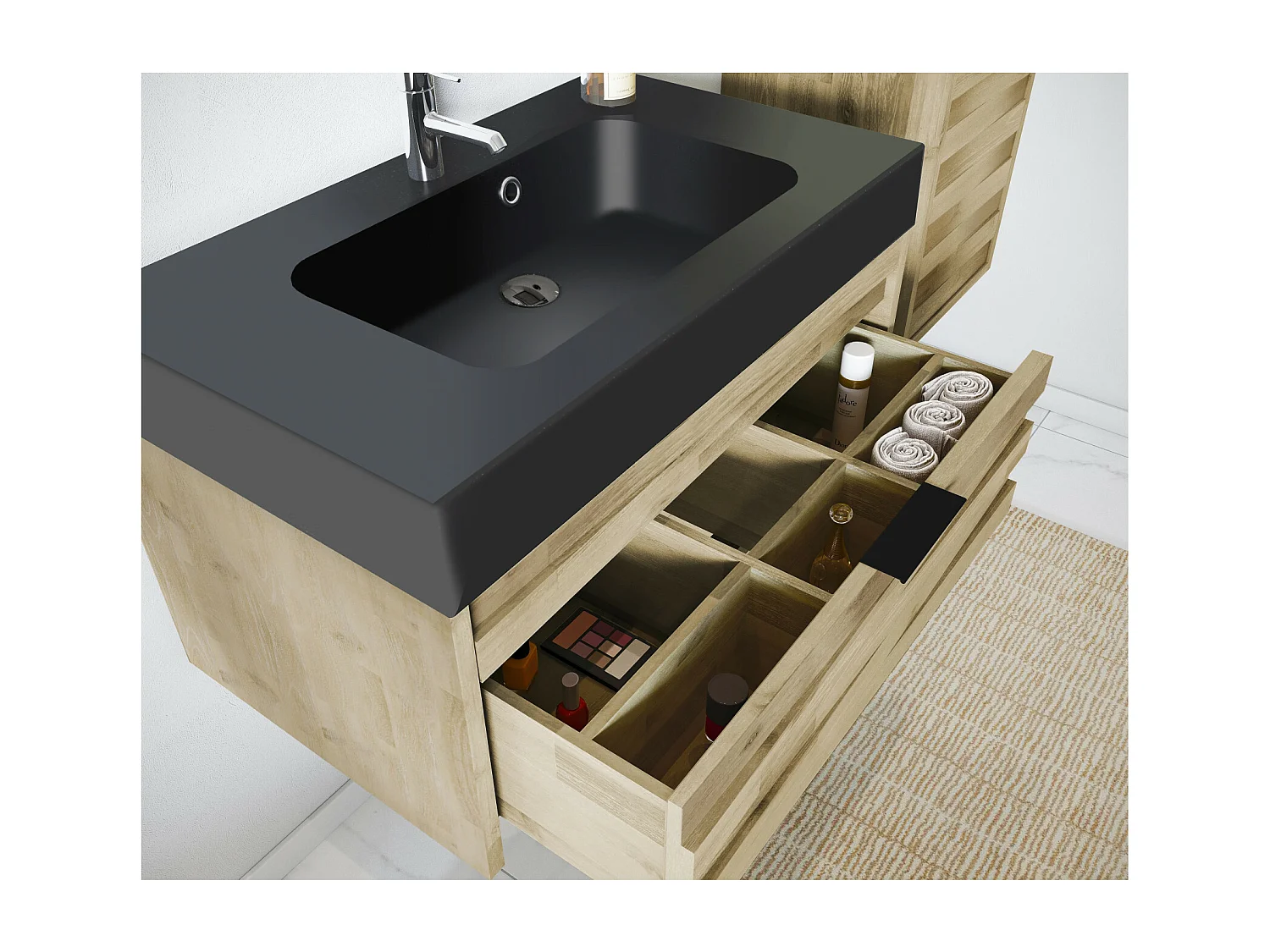 Meuble de salle de bain sous vasque en bois L80 - BENOA