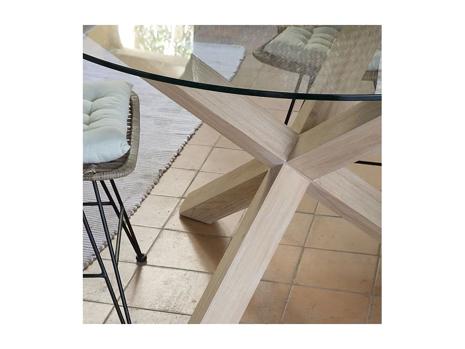 Table à manger en bois massif naturel 120x75