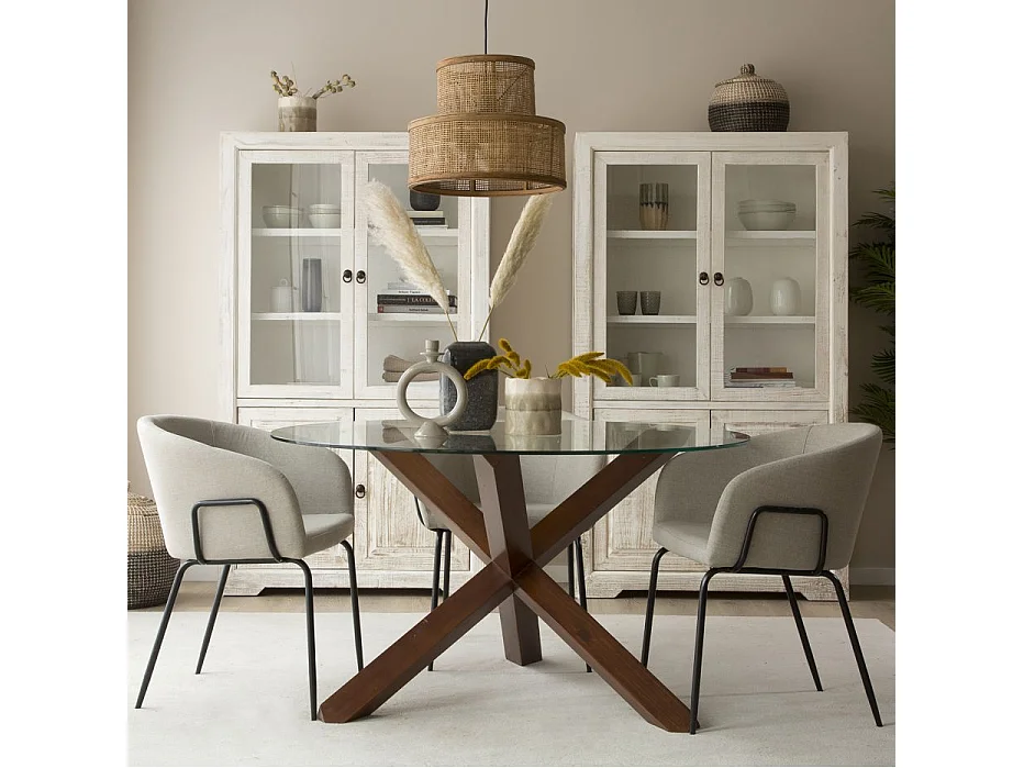 Table à manger en bois massif marron 120x75