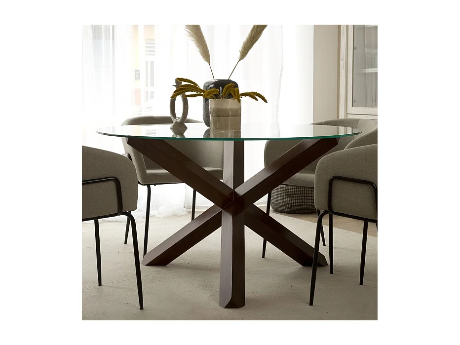 Table à manger en bois massif marron 120x75