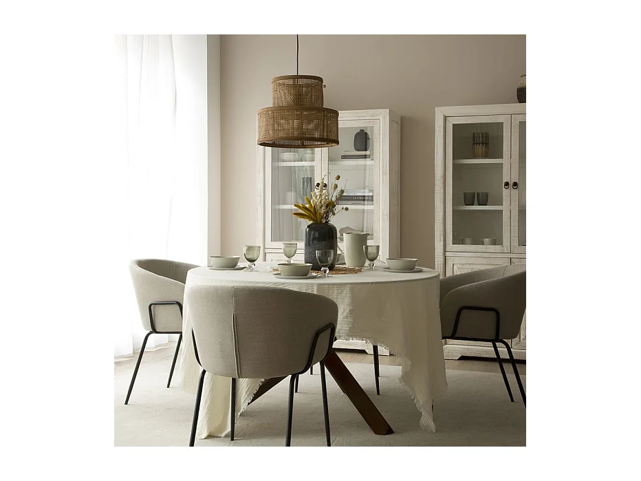 Table à manger en bois massif marron 120x75