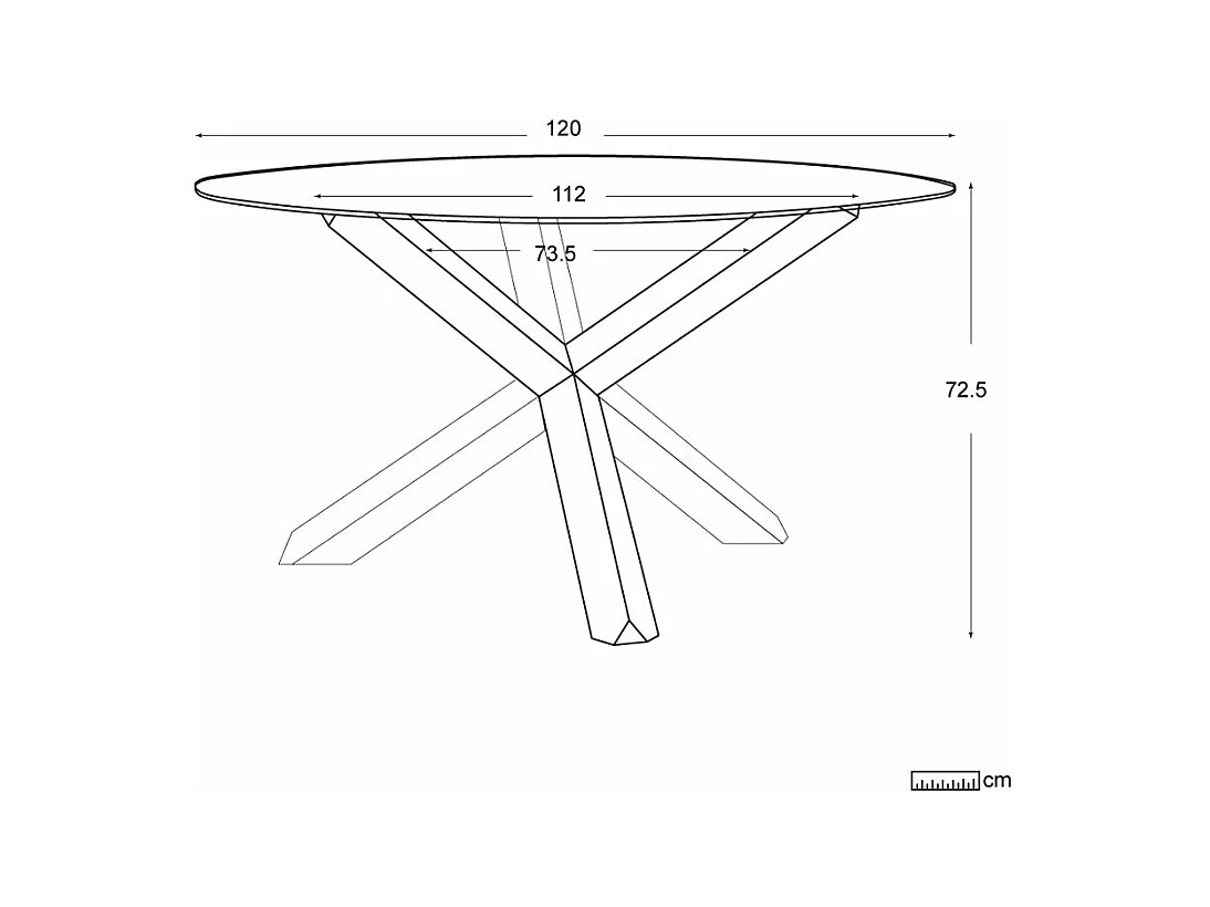 Table à manger en bois massif marron 120x75