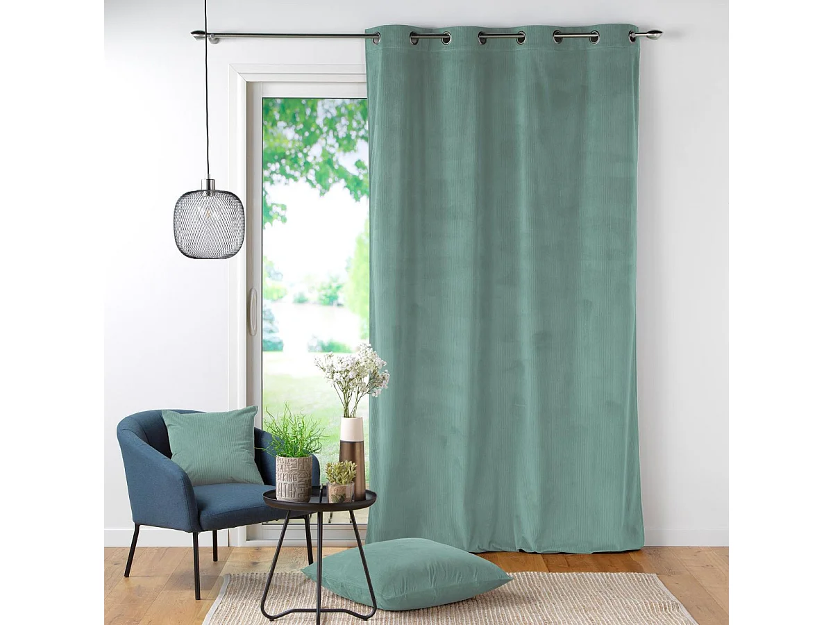 Unifarbener Siebvorhang aus Cordsamt 140 x 260 cm